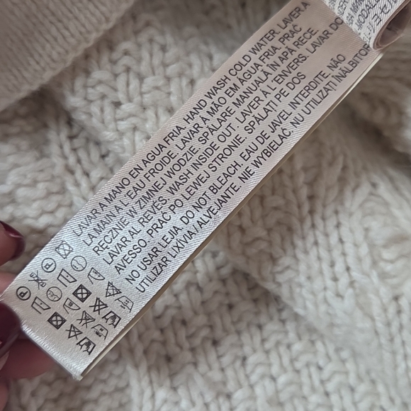 NEW Massimo Dutti Wool Angora Cashmere Poncho Cape sz S Fisherman Cable Kangaroo - Picture 6 of 12